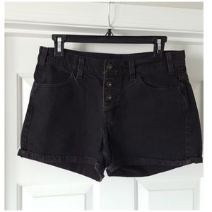Levi's Black Denim 3 Button High Rise Shorts Sz 29